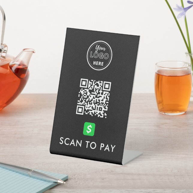 Signe De Table CashApp QR Code numérisation pour payer logo moder (In SItu)