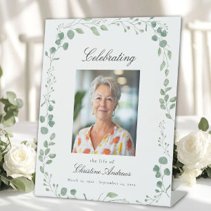 Signe De Table "Célébrer la vie de" Photo Funeral Memorial