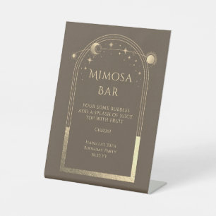 Signe De Table Céleste Mocha Gold Mimosa Bar Sun Moon Stars