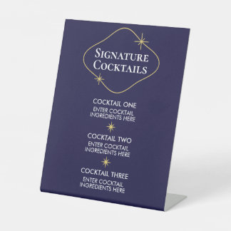 Signe De Table Celestial Minimalist Wedding Cocktails Sign