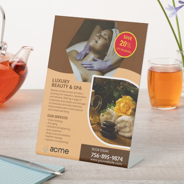 Signe De Table Centre spa personnalisé (In SItu)