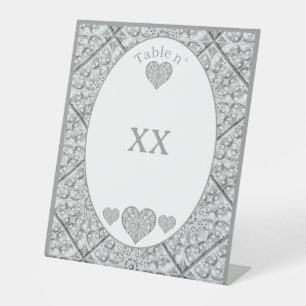 Signe De Table Céramique gris dentelle