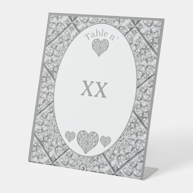 Signe De Table Céramique gris dentelle (Recto)