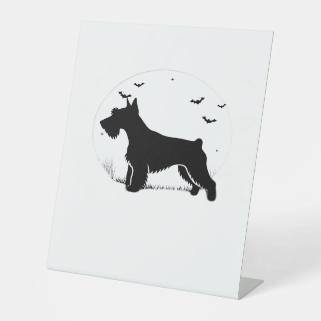 Signe De Table Cesky Terrier Chien - Classes Silhouette de la lun (Recto)