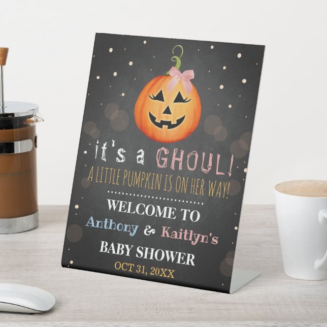 Signe De Table C'est A Ghoul ! Baby shower d'Halloween petit Citr (In SItu)