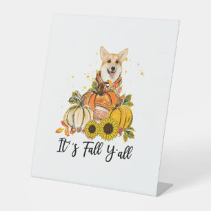 Signe De Table C'est l'automne Y'all Corgi Citrouille Thanksgivin