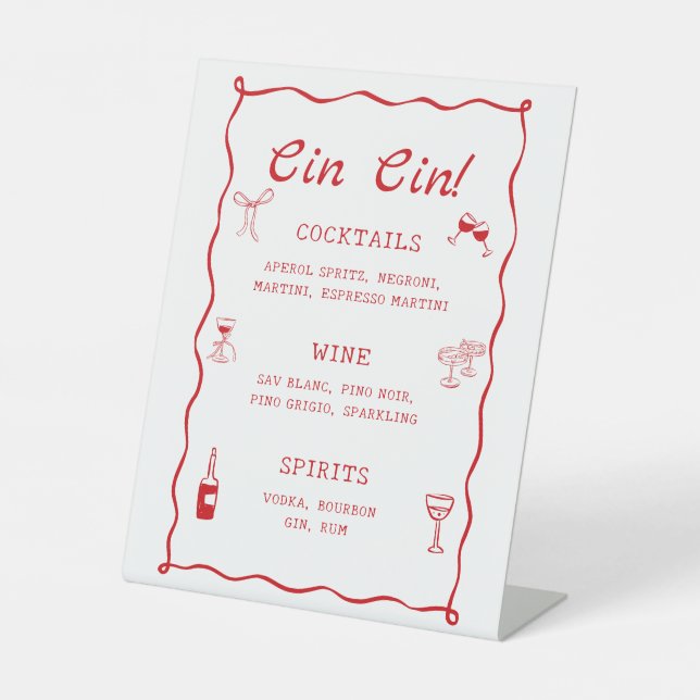 Signe De Table C'Est Plus Fête des mariées Cin Cin Cocktails Bar (Recto)