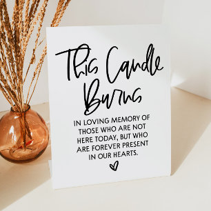 Signe De Table Cette Bougie Brûle Dans Le Mariage De Mémoire