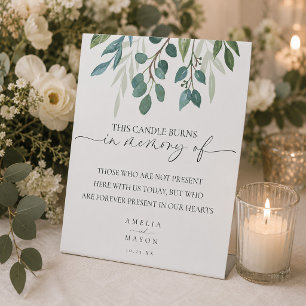 Signe De Table Cette bougie brûle en mémoire du mariage commémora