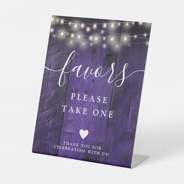 Signe De Table Chaîne violette éclaire Rustique Boho Grange bois  (Recto)