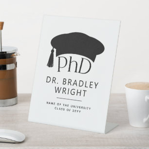 Signe De Table Chapeau doctoral de doctorat personnalisé pour la