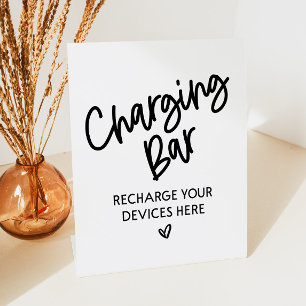 Signe De Table Charger Barre Charger Votre Mariage de téléphones 