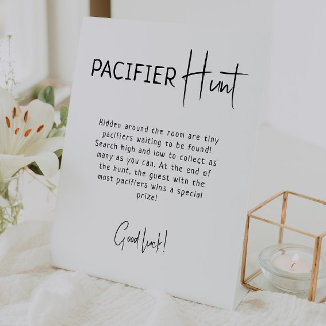 Signe De Table Chasse simple de Baby shower neutre moderne (Créateur téléchargé)