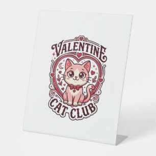 Signe De Table Chat de la Saint-Valentin Dessin drôle pour amateu