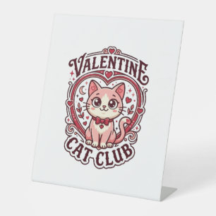 Signe De Table Chat de la Saint-Valentin Dessin drôle pour amateu