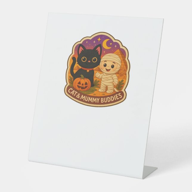 Signe De Table Chat d'Halloween mignonne et broderie maman Stic P (Recto)