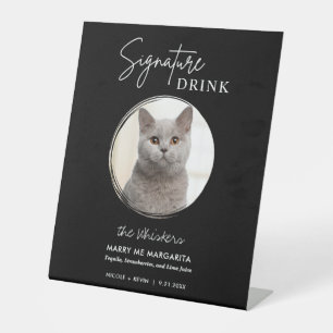 Signe De Table Chat Mariage Signature Boissons Cocktail Bar Pedes