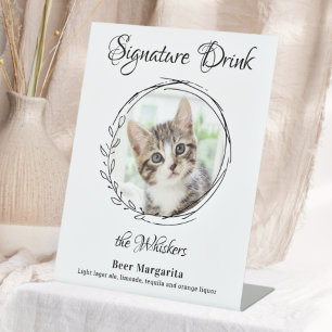 Signe De Table Chat Mariage Signature Boissons Pet Photo Bar