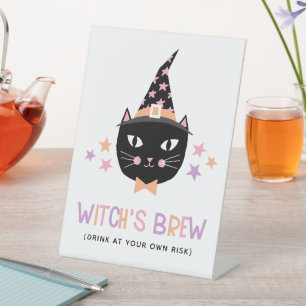 Signe De Table Chat noir mignon sorcière Pastel Sorch's Brew Hall