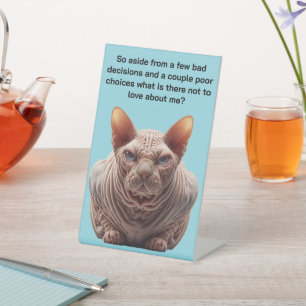 Signe De Table Chat Sphynx Grincheux
