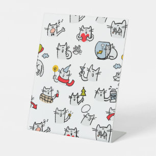 Signe De Table Chats amusants, lait et magie.
