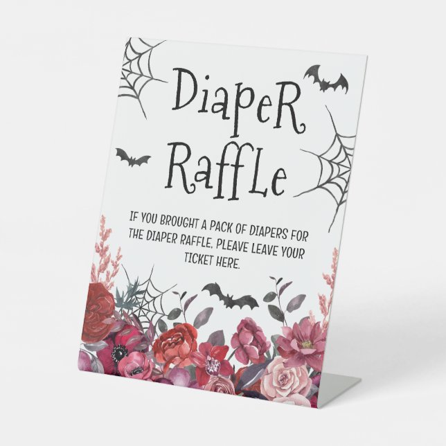 Signe De Table Chauve-souris Raffle Halloween Baby shower (Recto)