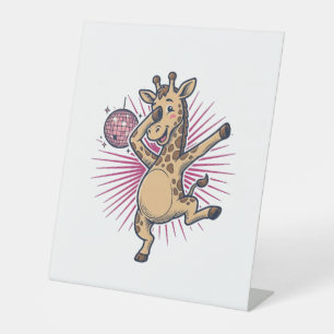 Signe De Table Chemise à gravure vintage Boule disco Girafe dansa
