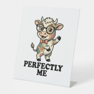 Signe De Table Chemise de vache mignonne avec des lunettes Vibes