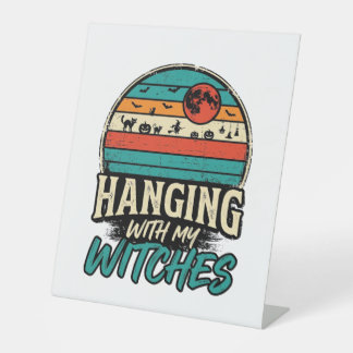 Signe De Table Chemise vintage Halloween suspendue avec mes sorci