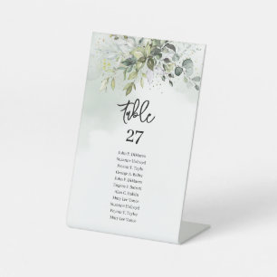 Signe De Table Chic aquarelle vert mariage or eucalyptus