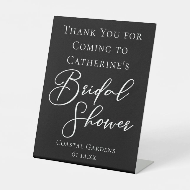 Signe De Table Chic Black Bridal Shower Personalized Welcome (Recto)