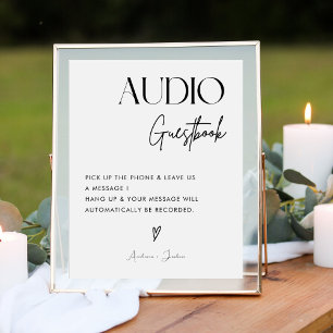 Signe De Table Chic Calligraphy Mariage Téléphone Audio Livre d'o