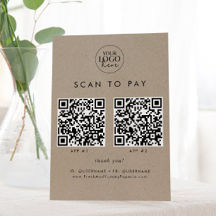 Signe De Table Chic Faux Kraft Business Logo 2 Applications Numér