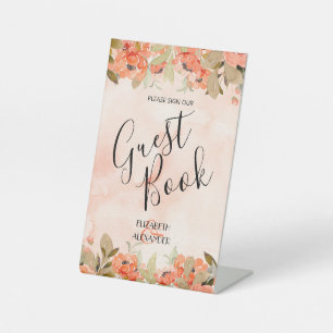 Signe De Table Chic Floral Mariage livre d'hôtes