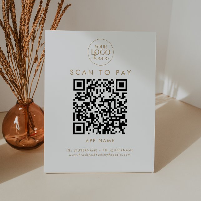 Signe De Table Chic Gold Typographie Business Logo Numériser Pour (Créateur téléchargé)