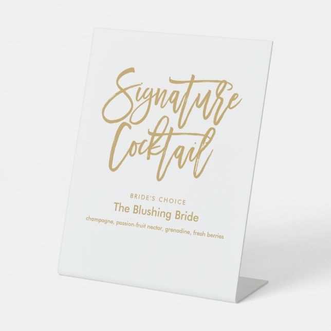 Signe De Table Chic Lettre Or Signature Cocktail Menu Pe (Recto)