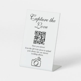 Signe De Table Chic Mariage Photo Télécharger QR Code Cachet Sign
