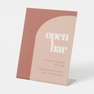 Signe De Table Chic pêche en terre cuite arche mariage Open Bar