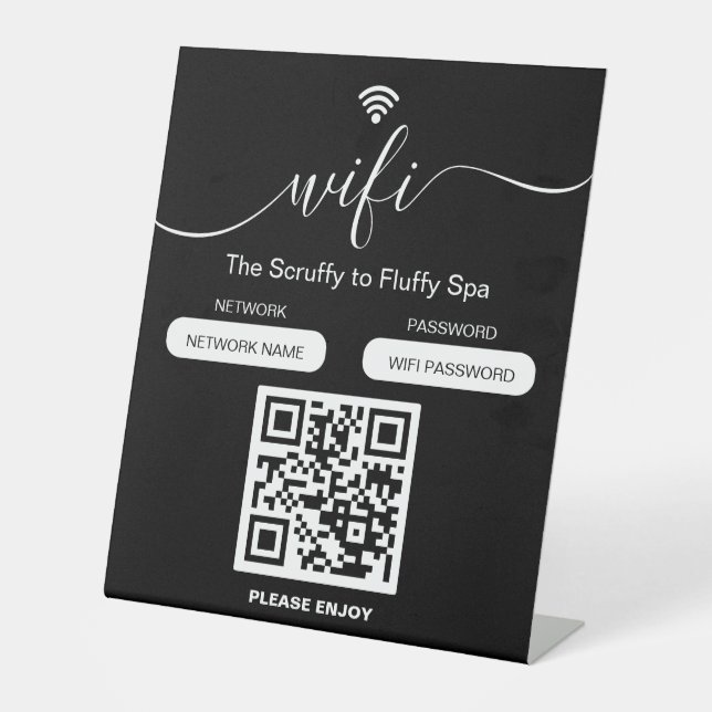 Signe De Table Chien Grooming Business Sign Connexion WiFi gratui (Recto)