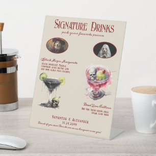 Signe De Table Chien Mariage gothique Whimsigoth Signature Boisso