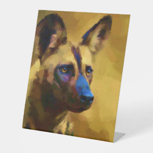 Signe De Table Chien sauvage africain