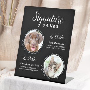 Signe De Table Chien Signature Boissons Black Pet Mariage Bar