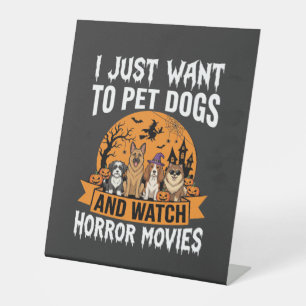 Signe De Table Chiens drôles d'Halloween vecteur de films d'horre