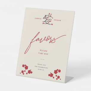 Signe De Table Chinois Amour Rouge Cerise Fleurs Mariages Faveurs