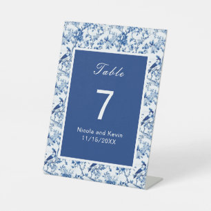 Signe De Table Chinoiserie Blue Birds and Flowers Mariage