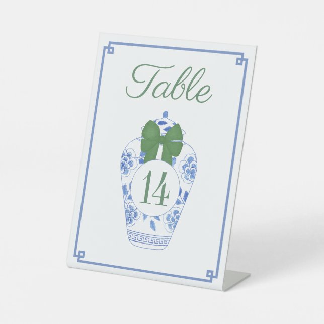 Signe De Table Chinoiserie Chic Holidays Mariage Numéro de table (Recto)
