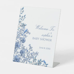 Signe De Table Chinoiserie French Blue Welcome Baby