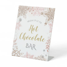 Chocolat chaud hiver Wonderland Or rose