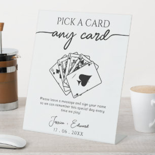 Signe De Table Choisir Un Mariage Play Card Signer Votre Nom Noir