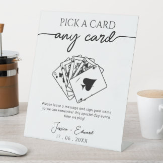 Signe De Table Choisir Un Mariage Play Card Signer Votre Nom Noir